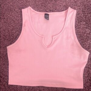 Pink Ribbed Tank Top